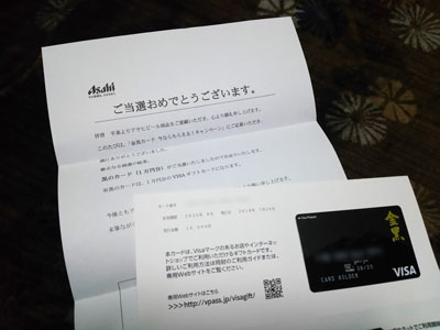 VISAギフトカード1万円分
