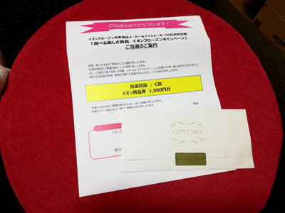 イオン商品券1,000円分