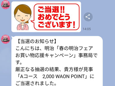 電子マネーWAON2,000円分